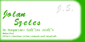 jolan szeles business card